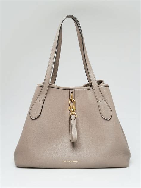 Grey Calfskin Leather Medium Honeybrook Tote Bag 